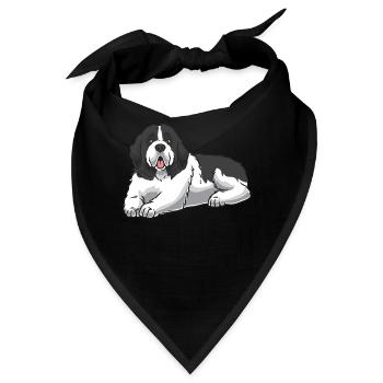 Landseer Hund - Bandana - Schwarz - Vorne