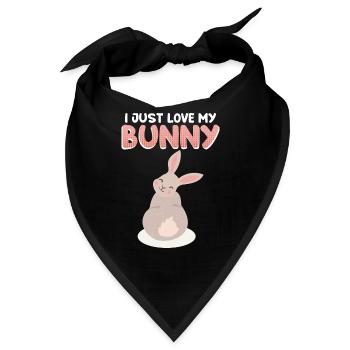 Kaninchen Hasen Haustier Nagetier Spruch - Bandana - Schwarz - Vorne