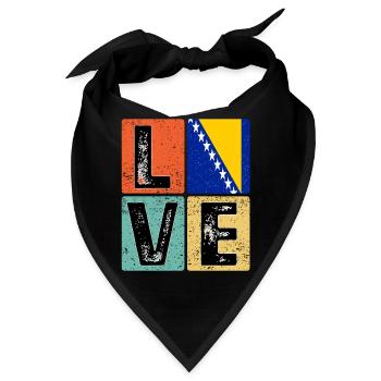 I Love Bosnia Flagge für bosnischen Stolz - Bandana - Schwarz - Vorne