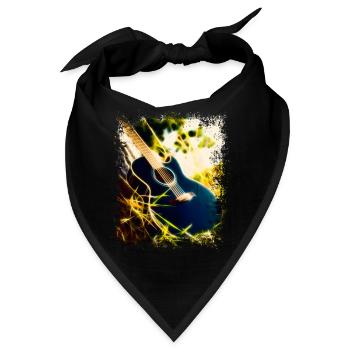 Gitarre im Gras - Bandana - Schwarz - Vorne