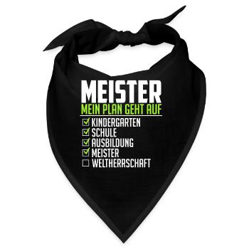 Meister lustiger Spruch Weltherrschaft Abschluss - Bandana - Schwarz - Vorne