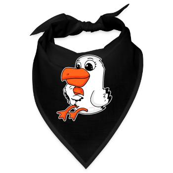 Möwe Familie - Möwe mit Baby - Möwe mit Kind - Bandana - Schwarz - Vorne
