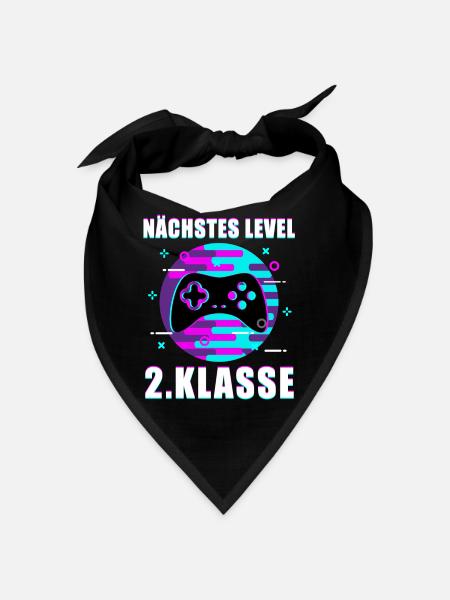 2. Klasse Gamer Zocker Spruch Schulbeginn Geschenk - Bandana - Schwarz