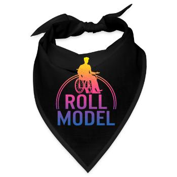 Roll Model Shirt, Geschenke für Behinderte, Behinderte - Bandana - Schwarz - Vorne