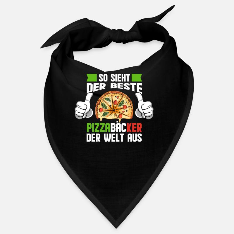 Weltbester Pizzabäcker Geschenkidee - Bandana - Schwarz