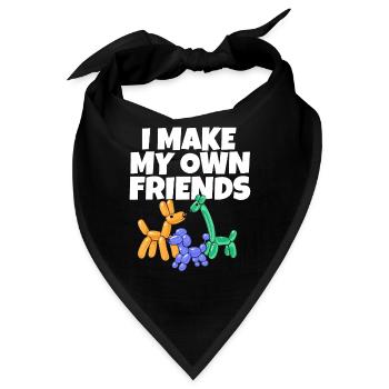 I Make My Own Friends Funny Balloon Animals - Bandana - Schwarz - Vorne
