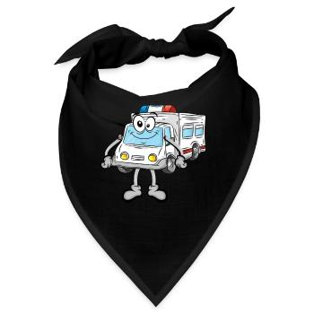 Krankenwagen Rettungsdienst - Bandana - Schwarz - Vorne