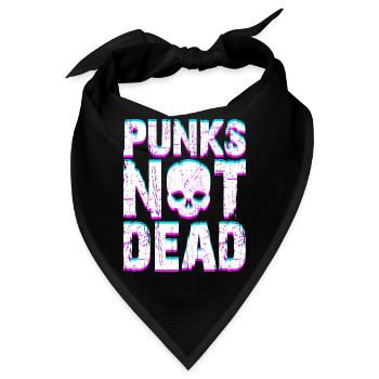 Punk Rock Spruch Punks Not Dead Punker Rocker - Bandana - Schwarz - Vorne