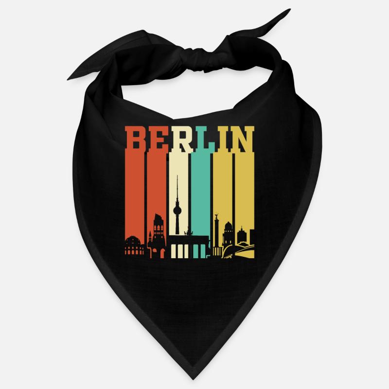 Berlin Berliner Retro Geschenk - Bandana - Schwarz