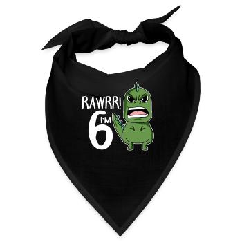 6. Geburtstag - 6 Jahre alt - Ich bin 6 - Bandana - Schwarz - Vorne