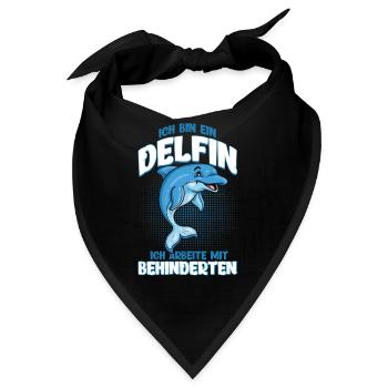 Delfin Behindert Sarkasmus Lustiger Spruch - Bandana - Schwarz - Vorne