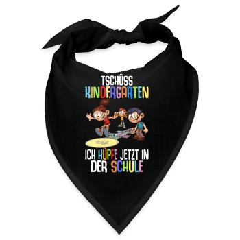 Tschüss Kindergarten Ich Hüpfe Jetzt In Der Schule - Bandana - Schwarz - Vorne