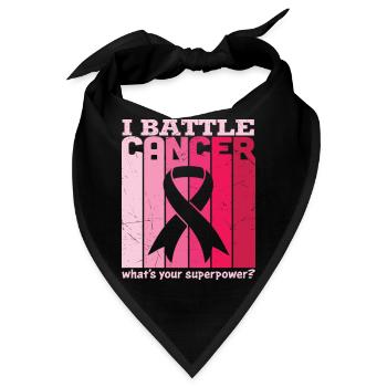 I Battle Breast Cancer Awareness T Shirt - Bandana - Schwarz - Vorne