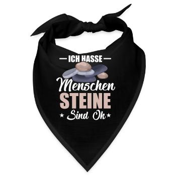 Ich Hasse Menschen Steine Sind Ok Stein - Bandana - Schwarz - Vorne