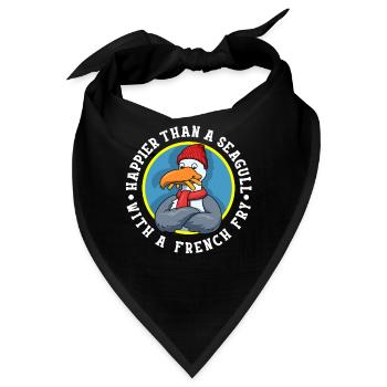 Seagull With A French Fry Pommes Frites Geschenk - Bandana - Schwarz - Vorne