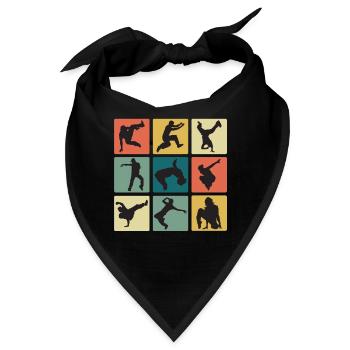 Vintage Breakdance Moves B-Boy Breakdancer - Bandana - Schwarz - Vorne
