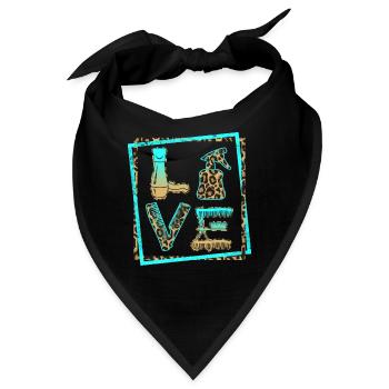 Friseur Liebeshemd, Geschenk für Friseur, - Bandana - Schwarz - Vorne