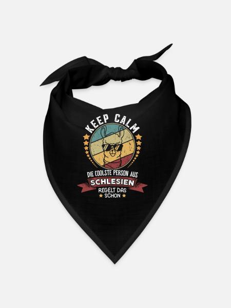 Keep calm die coole Person aus Schlesien - Bandana - Schwarz - Vorne