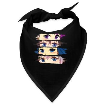 Anime-Gesichter - Manga Otaku - Bandana - Schwarz - Vorne
