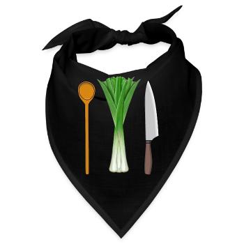 Lauch Vegetarisch kochen Kochlöffel Job Berufe - Bandana - Schwarz - Vorne