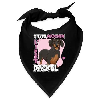 Dackel Dieses Mädchen liebt Dackel - Bandana - Schwarz - Vorne