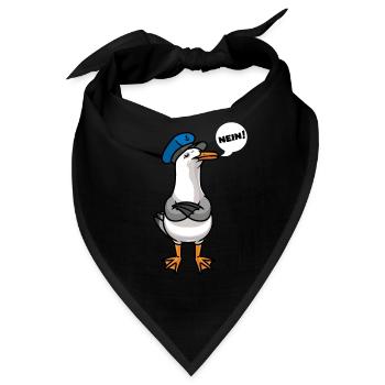 Sture Möwe Mittelmeermöwe Möwenvögel Nordsee - Bandana - Schwarz - Vorne