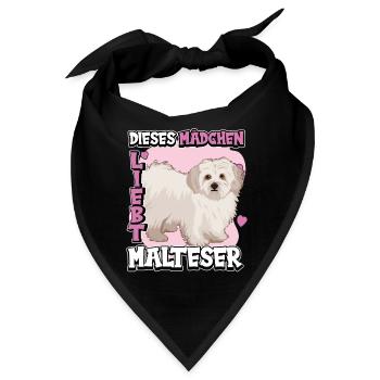 Malteser Dieses Mädchen liebt Malteser - Bandana - Schwarz - Vorne