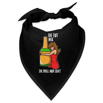 Die tut nix die will nur Sekt - Bandana - Schwarz - Vorne