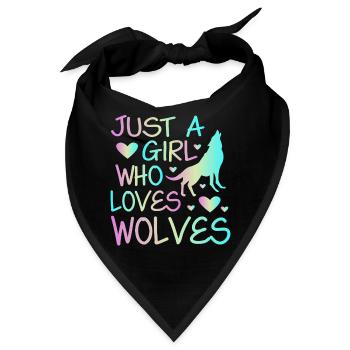 Just A Girl Who Loves Wolves - Bandana - Schwarz - Vorne