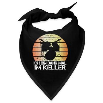 Ich bin dann mal im Keller Drummer Schlagzeug - Bandana - Schwarz - Vorne