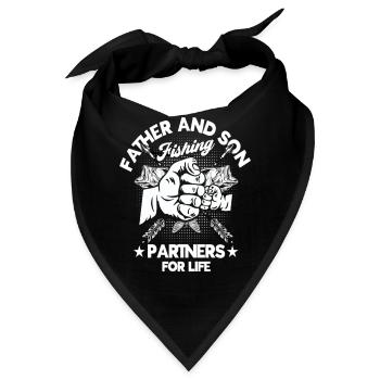 Father And Son Fishing Paryners For Life Funny - Bandana - Schwarz - Vorne
