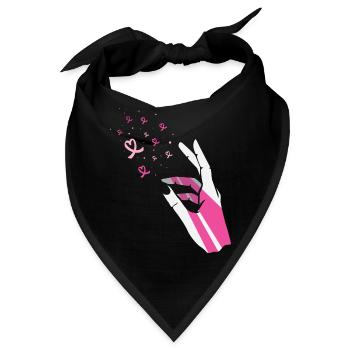 Brustkrebs Brust-Krebs-Monat Brustkrebs-Schleife - Bandana - Schwarz - Vorne