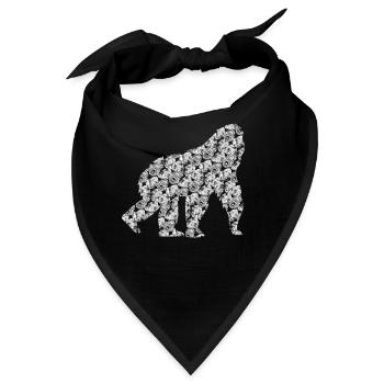 Gorillas Muster Gorilla - Bandana - Schwarz - Vorne