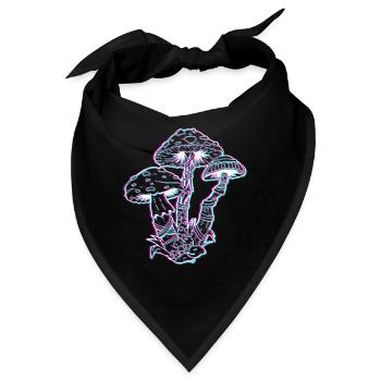 Drogen Pilze Party LSD Acid - Bandana - Schwarz - Vorne