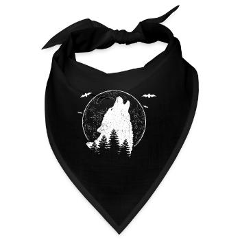 Wolf Tshirt Anführer Führer Rudel Leitwolf Chef - Bandana - Schwarz - Vorne