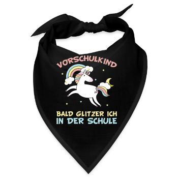 Vorschulkind Schule Vorschule Einhorn Mädchen - Bandana - Schwarz - Vorne