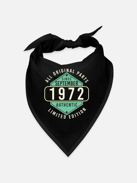 Vintage September 1972 Gift Idea - Bandana - black - Front