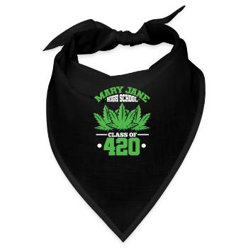 420 Cannabis Hanf Gras Kiffen Ganja Joint Geschenk - Bandana - Schwarz - Vorne