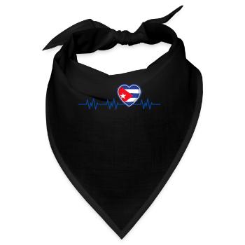 Cuba Herzschlag Flagge Puls Cubaner - Bandana - Schwarz - Vorne