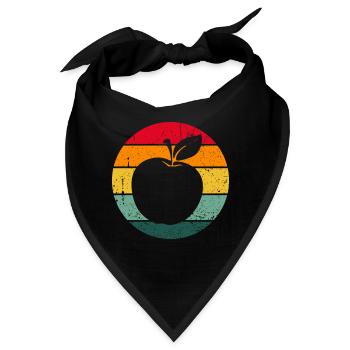 Vintage Retro Apfel Obst Apfelbaum Geschenkidee - Bandana - Schwarz - Vorne