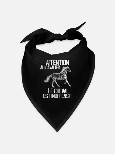 Méfiez-vous du cheval cheval - Bandana - Schwarz - Vorne