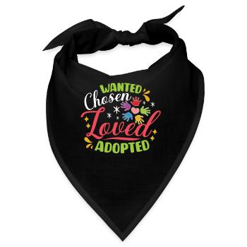 Lustig Adoption Adoptions-Tag Geschenk Adoption - Bandana - Schwarz - Vorne