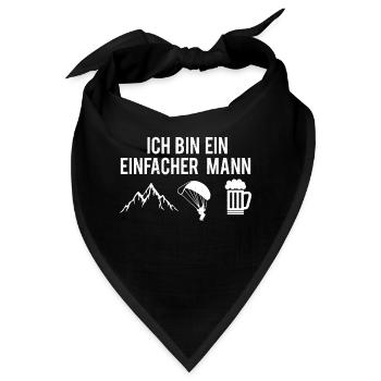 Ich Bin Ein Einfacher Mann Berge Paragleiter Bier - Bandana - Schwarz - Vorne