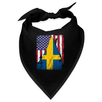 American Flag Sweden Flag - Bandana - Schwarz - Vorne