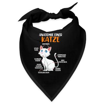 Anatomie einer Katze - Bandana - Schwarz - Vorne