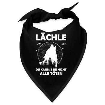 Wolf Tshirt Anführer Führer Rudel Leitwolf Chef - Bandana - Schwarz - Vorne