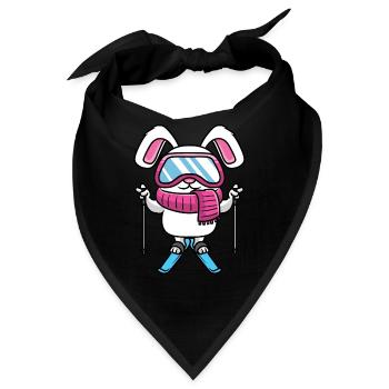 Skihaserl Ski Fahren Skiurlaub Skifahrerin - Bandana - Schwarz - Vorne