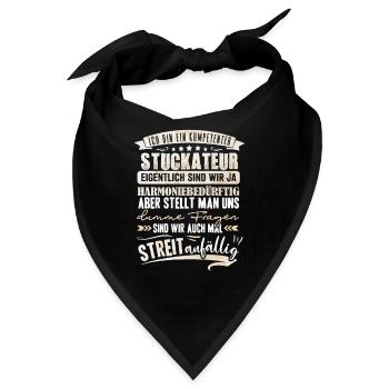 Kompetenter Stuckateur Gipser - Bandana - Schwarz - Vorne