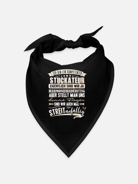 Kompetenter Stuckateur Gipser - Bandana - Schwarz - Vorne
