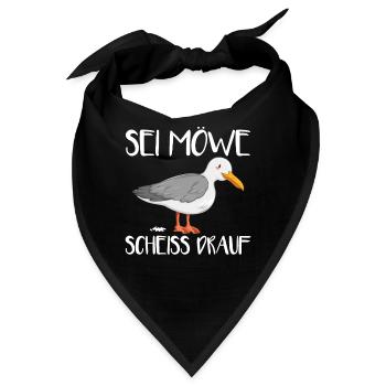 Sei Möwe Scheiss Drauf Ostsee Nordsee Lustiger - Bandana - Schwarz - Vorne
